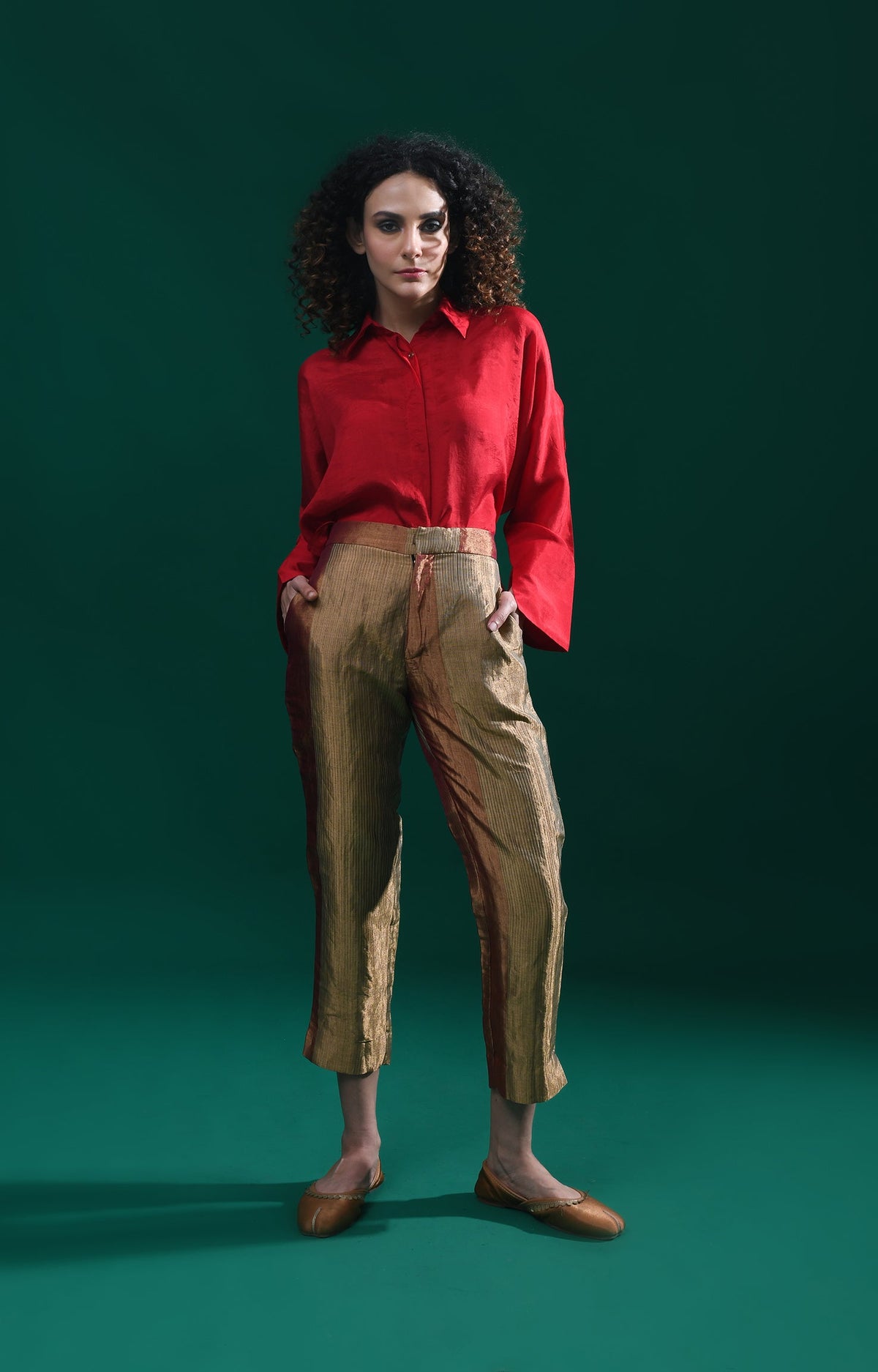 maroon mulberry silk shirt - women's shirt