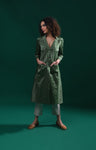 Striped Tissue Jacket- Emerald