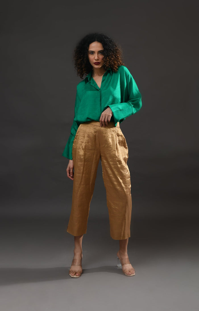 emerald green mulberry silk shirt - formal shirt