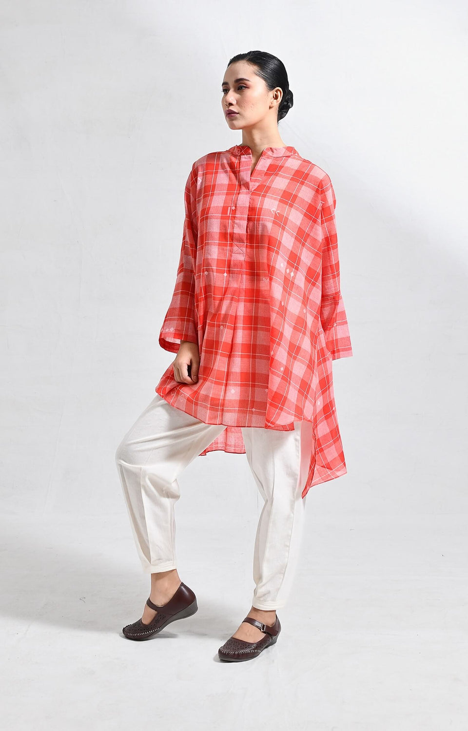 kurta set with traditional handwoven detailing