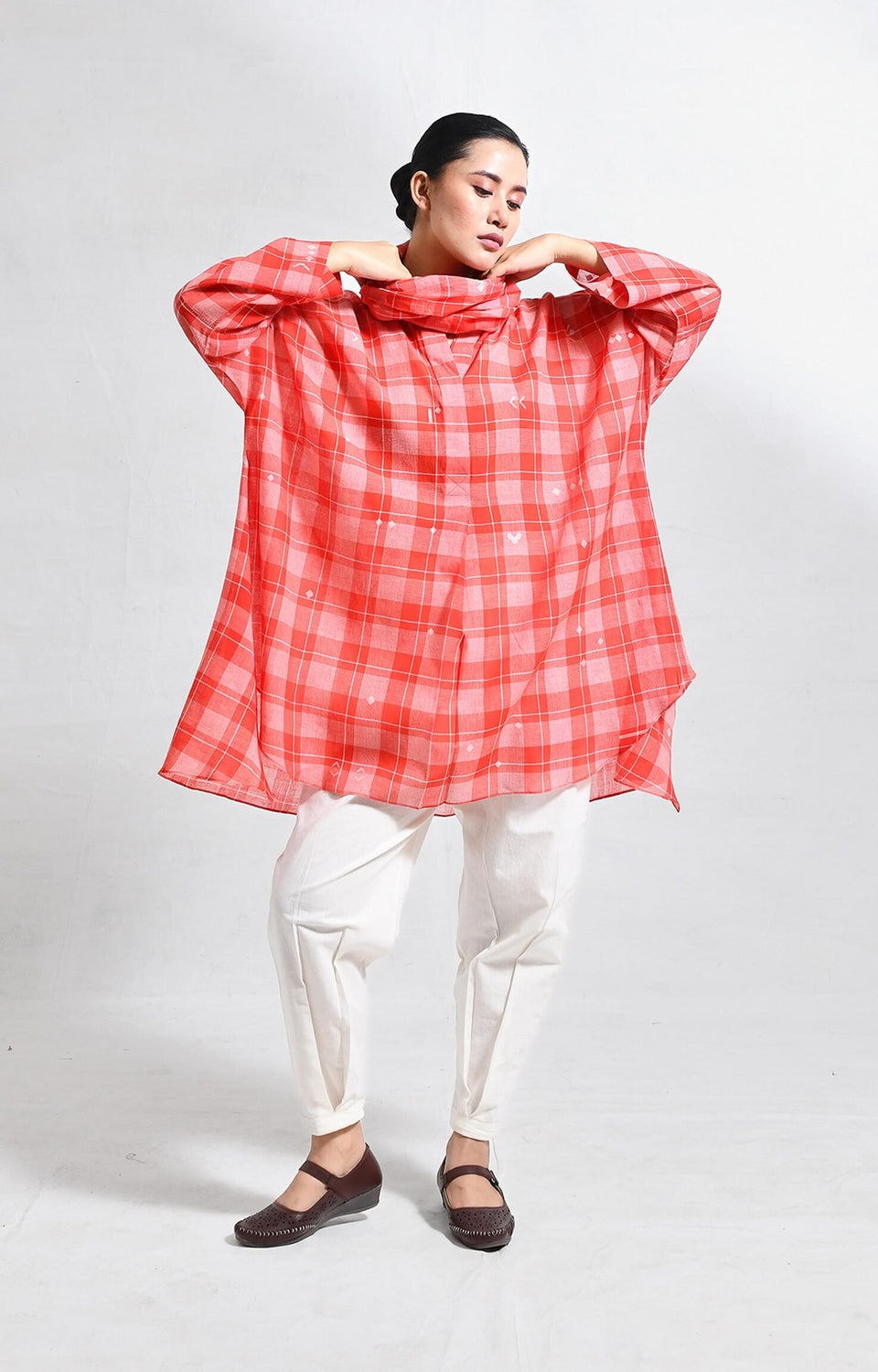 kurta set with traditional handwoven detailing