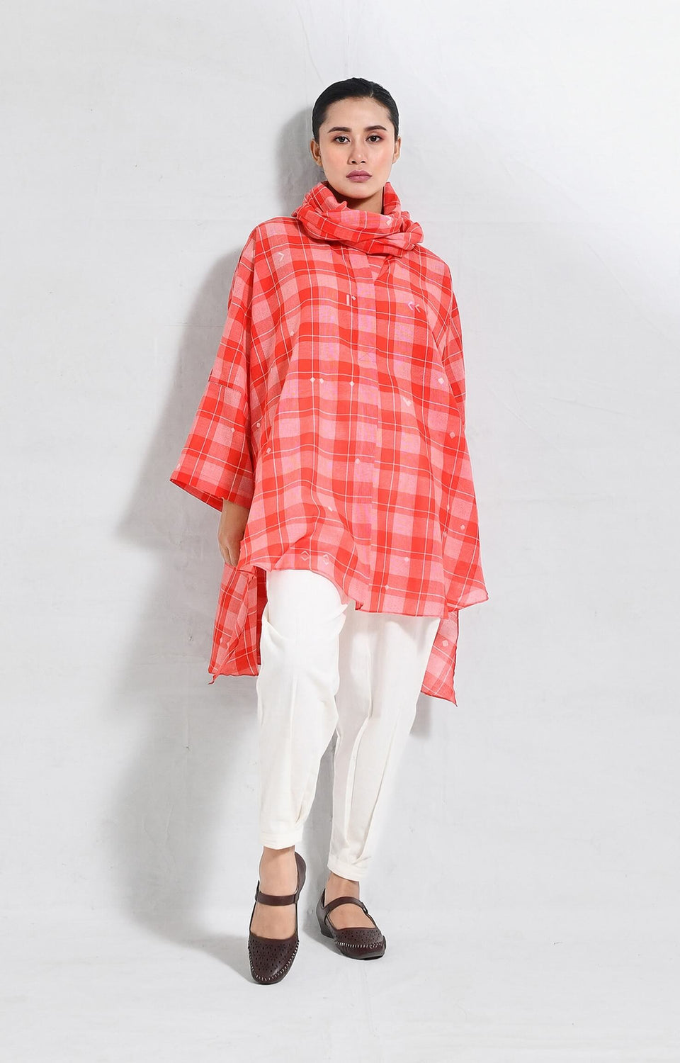 kurta set with traditional handwoven detailing