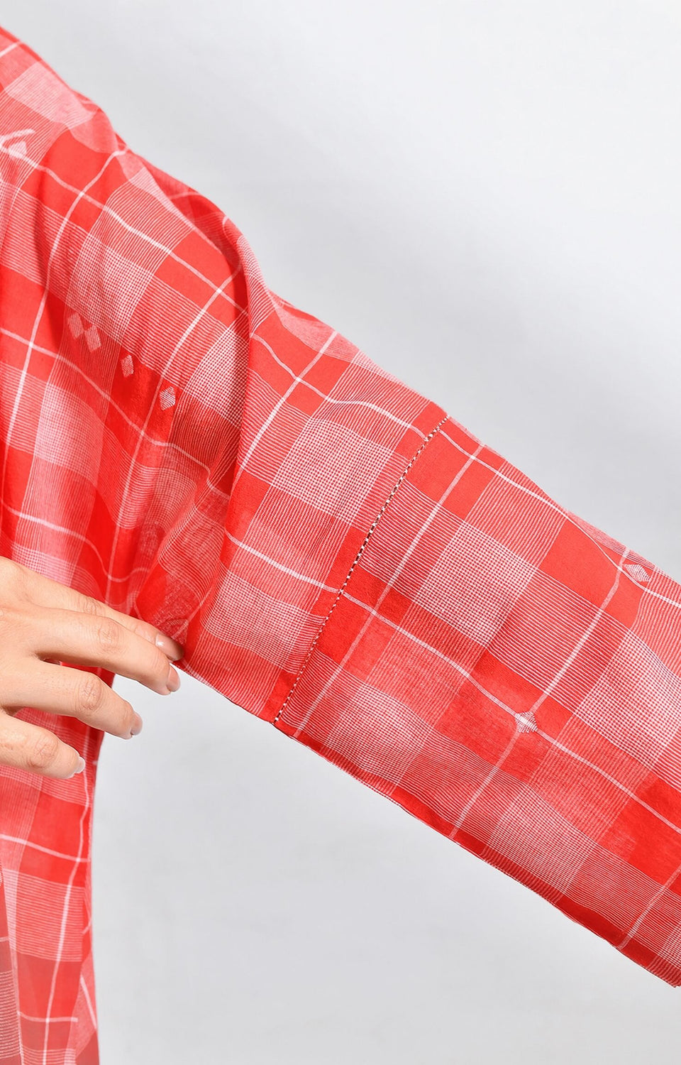 kurta set with traditional handwoven detailing