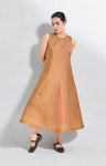 Monette Silk Dress (Pink & Olive)