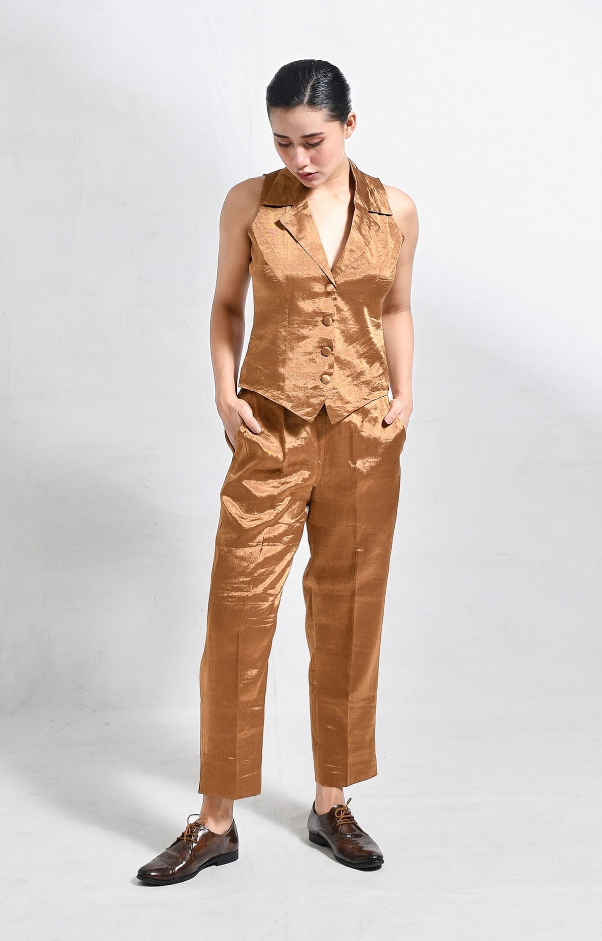 Arbor Waistcoat Co-ord (Set of 2)- Gold