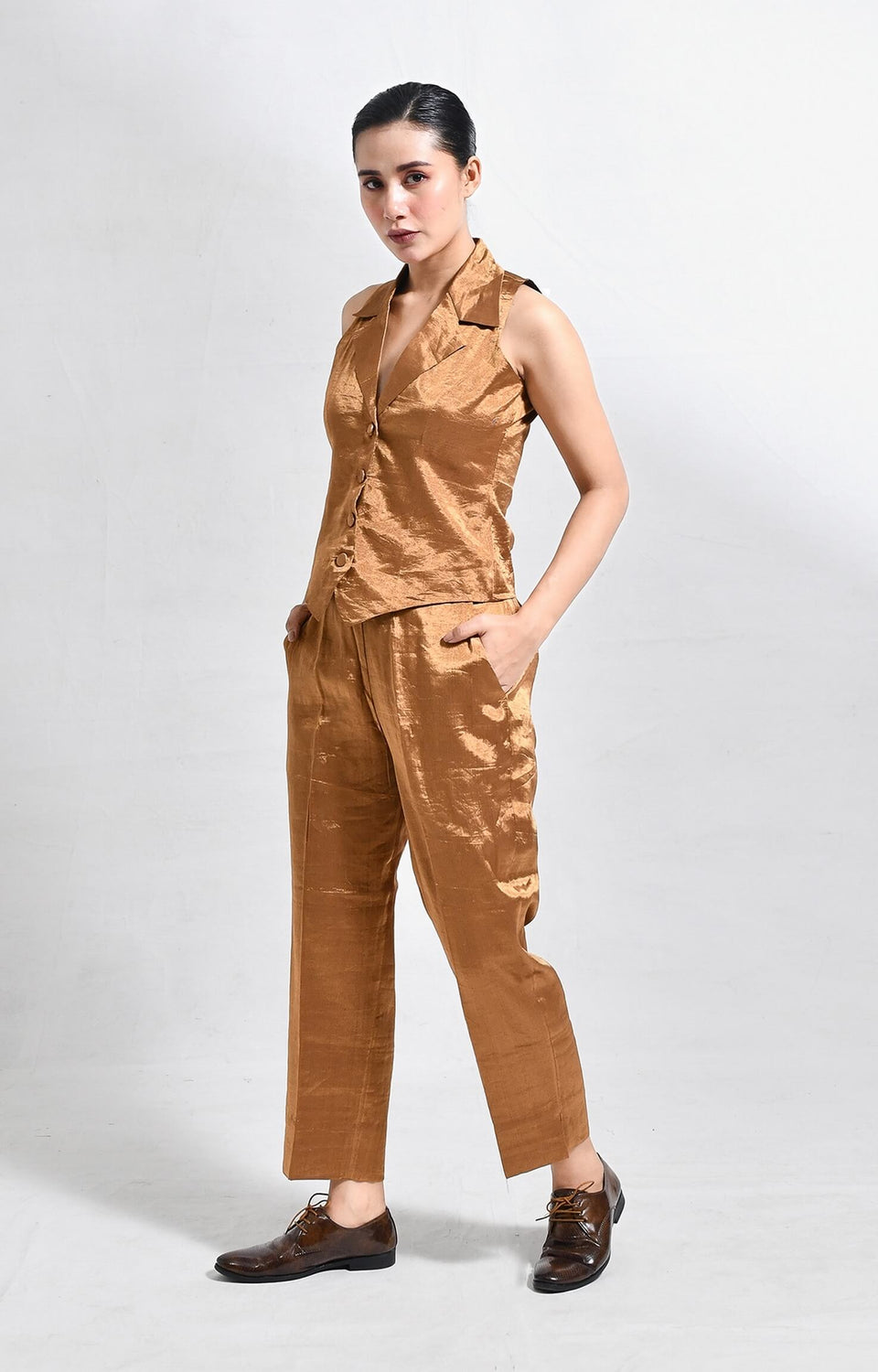 Arbor Waistcoat Co-ord (Set of 2)- Gold