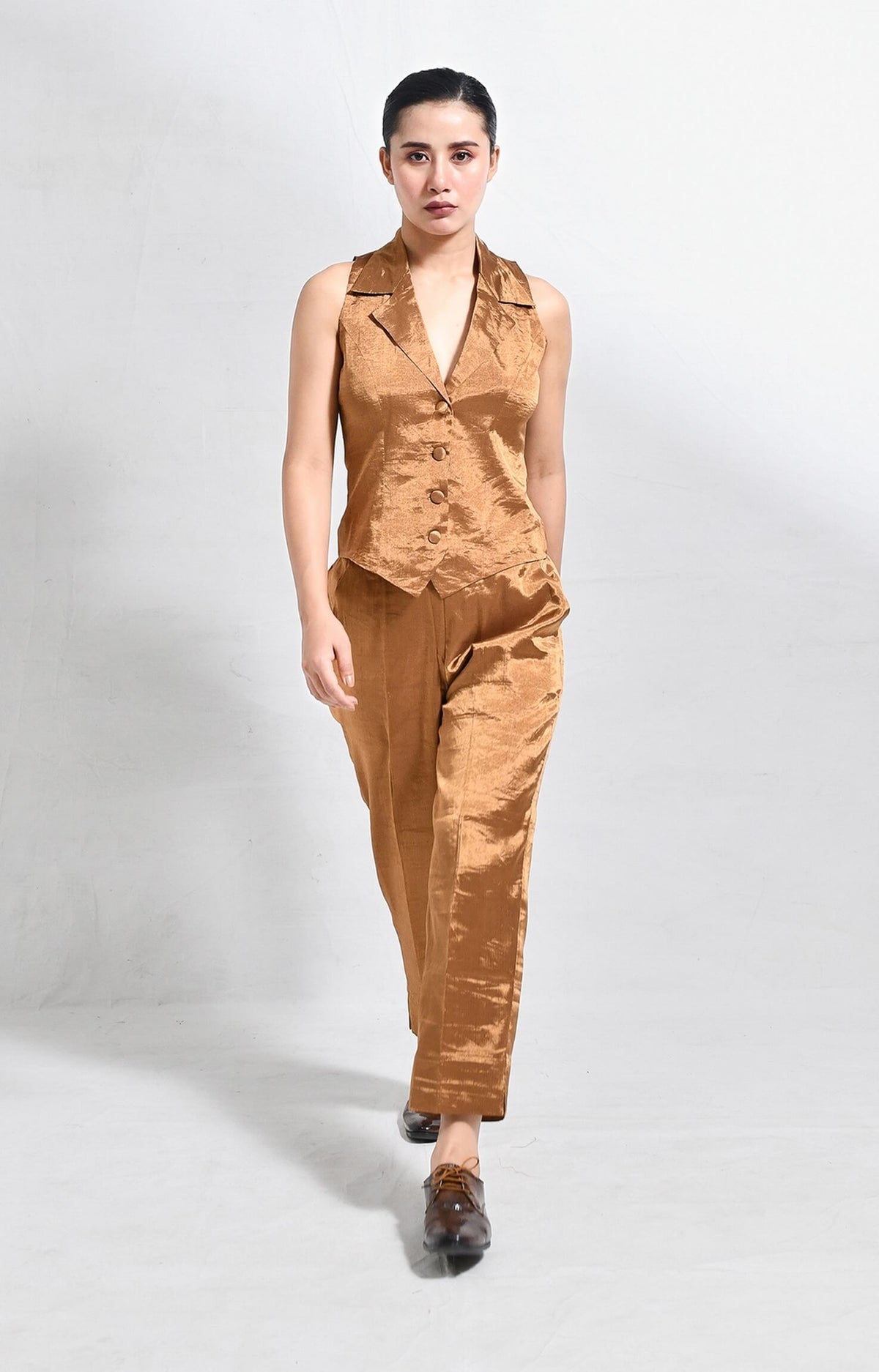 Arbor Waistcoat Co-ord (Set of 2)- Gold