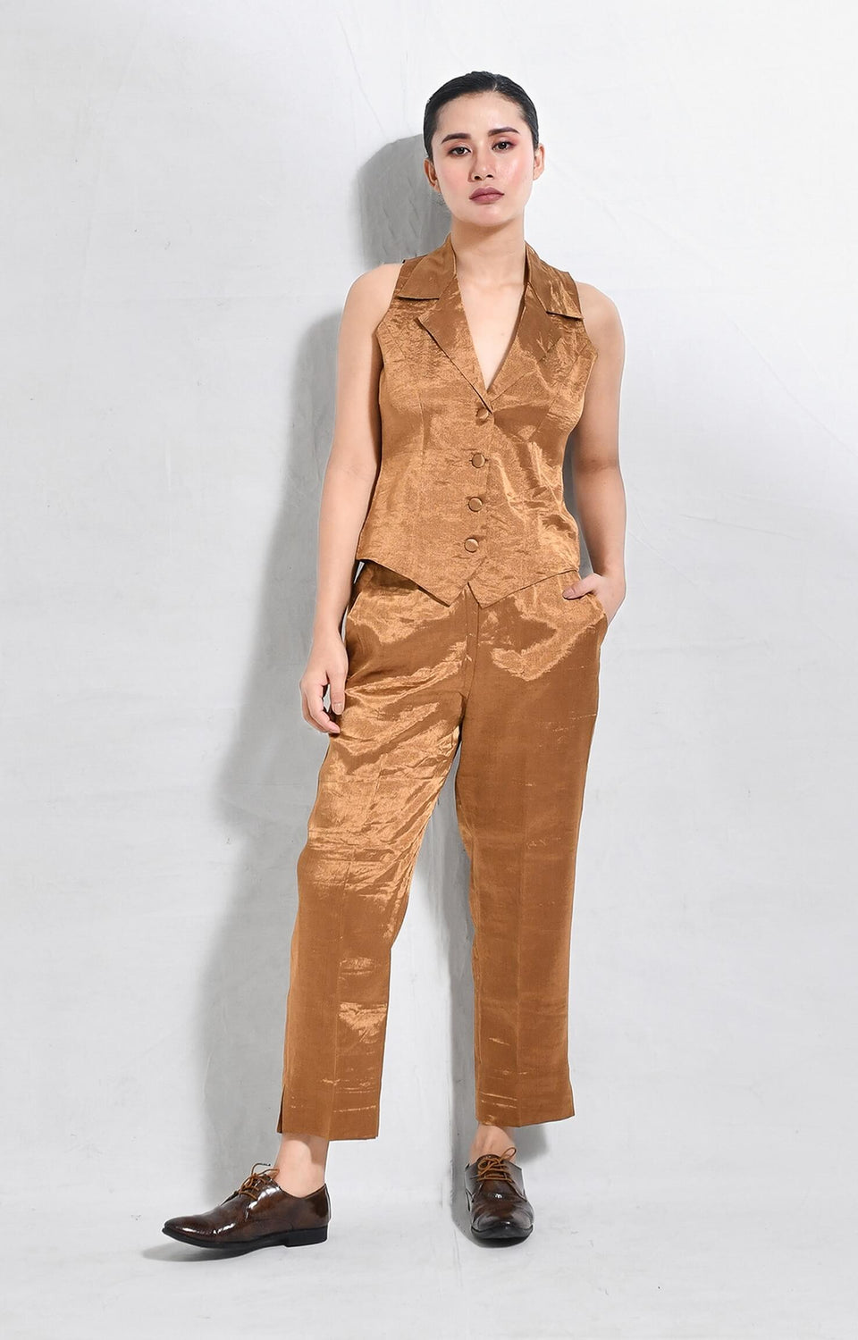 Arbor Waistcoat Co-ord (Set of 2)- Gold