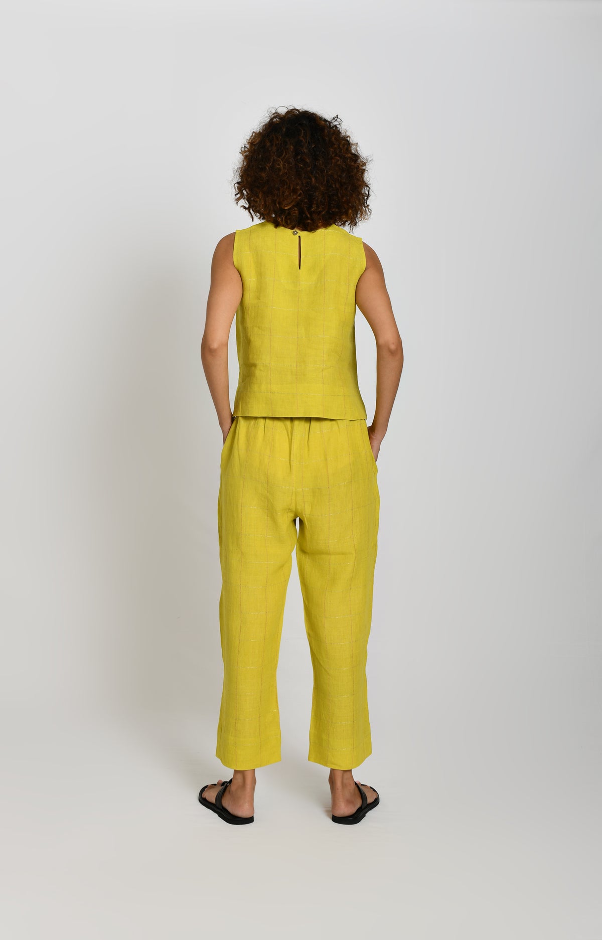 Linen Pant Co-ord Set- Olive
