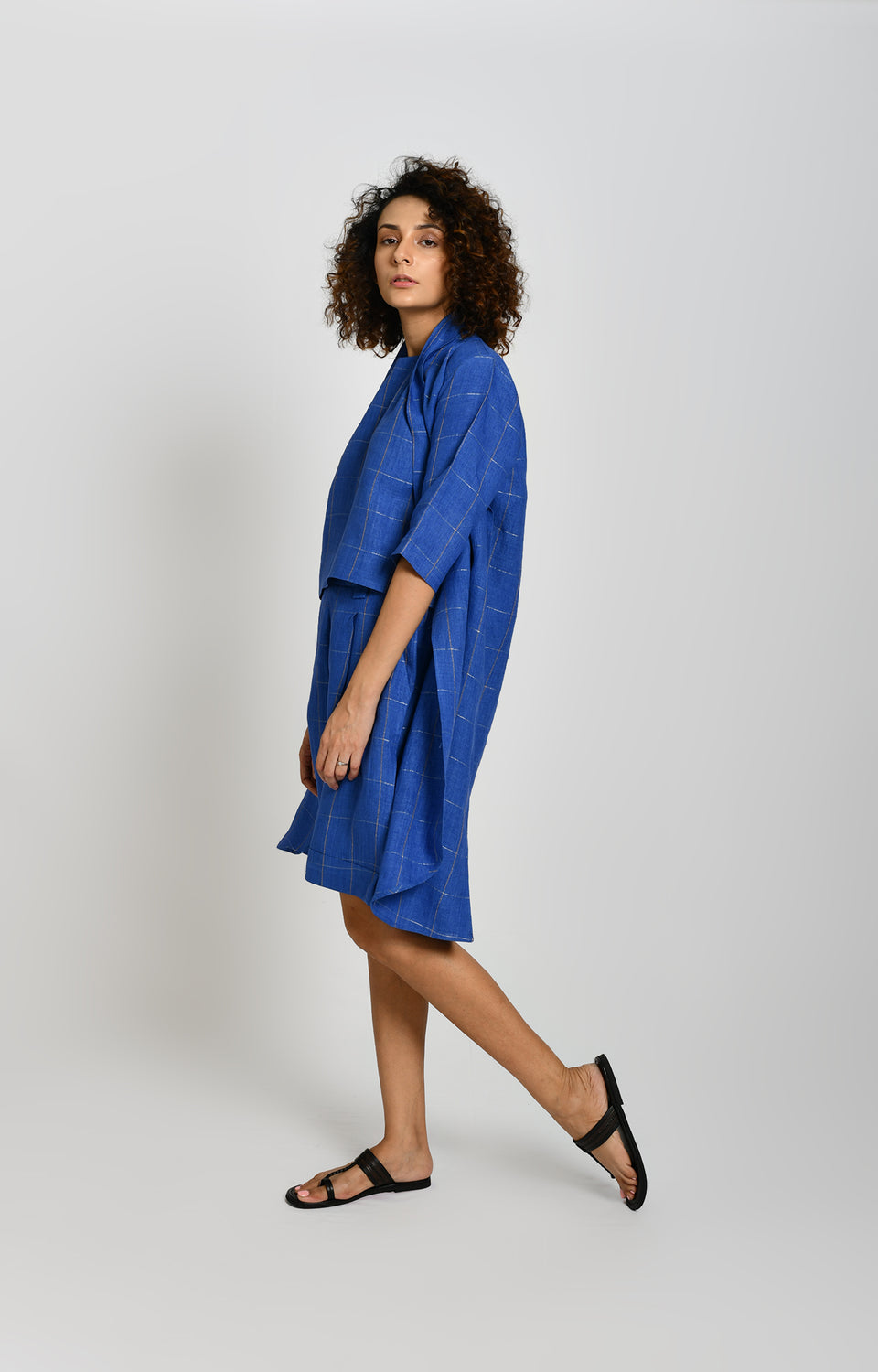 Cobalt blue linen summer jacket