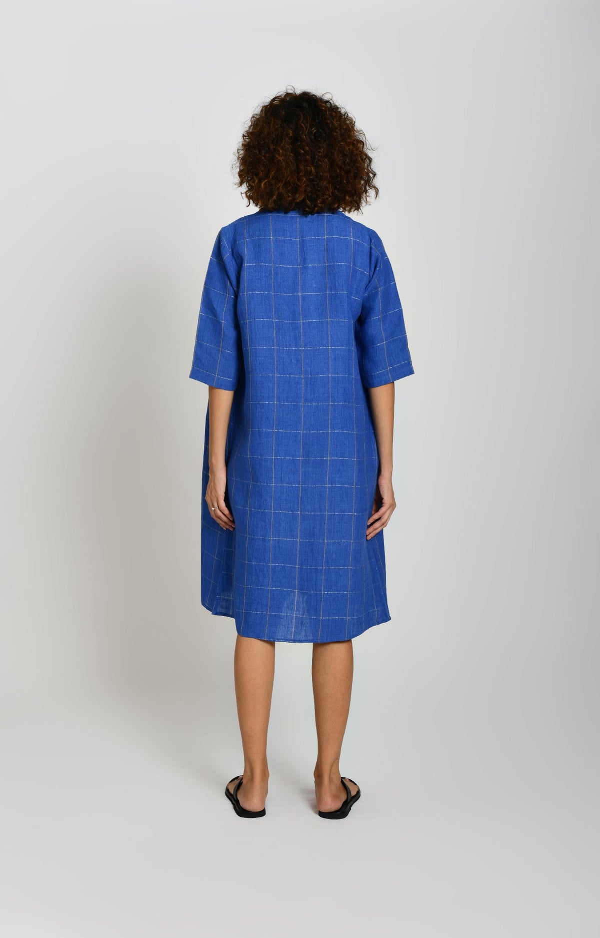 Cobalt blue linen bermuda co-ord set with summer jacket