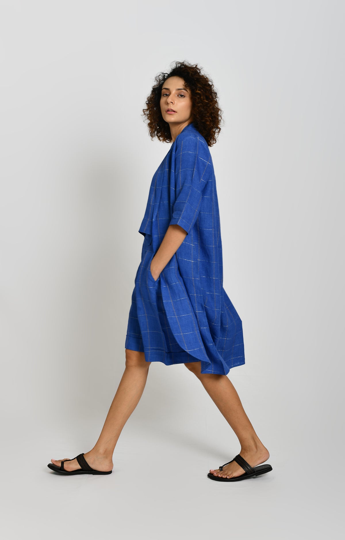 Cobalt blue linen summer jacket