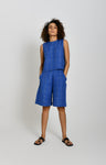 Linen Bermuda Co-ord Set- Cobalt Blue