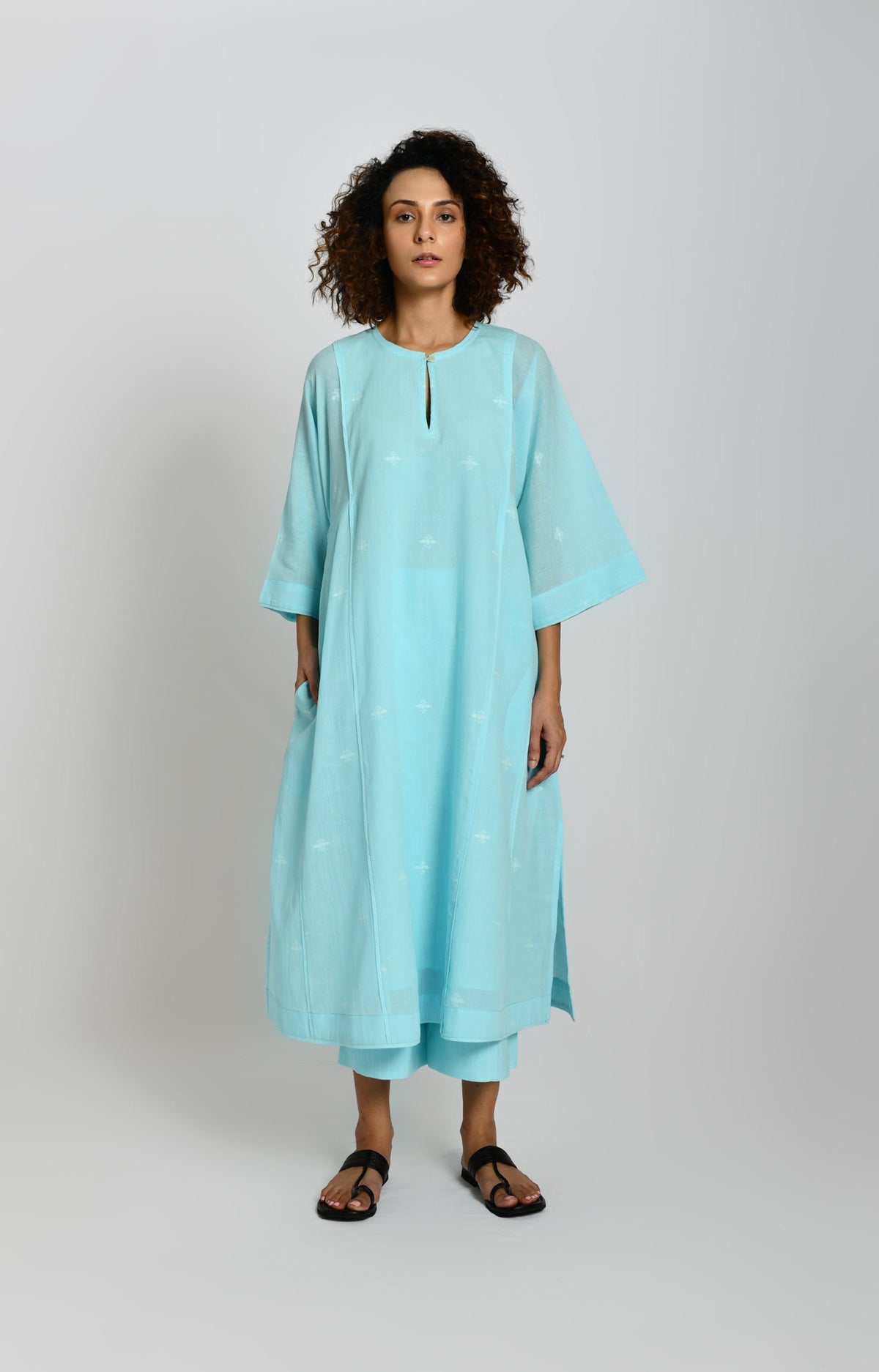 Jamdani Phiran- Light Blue