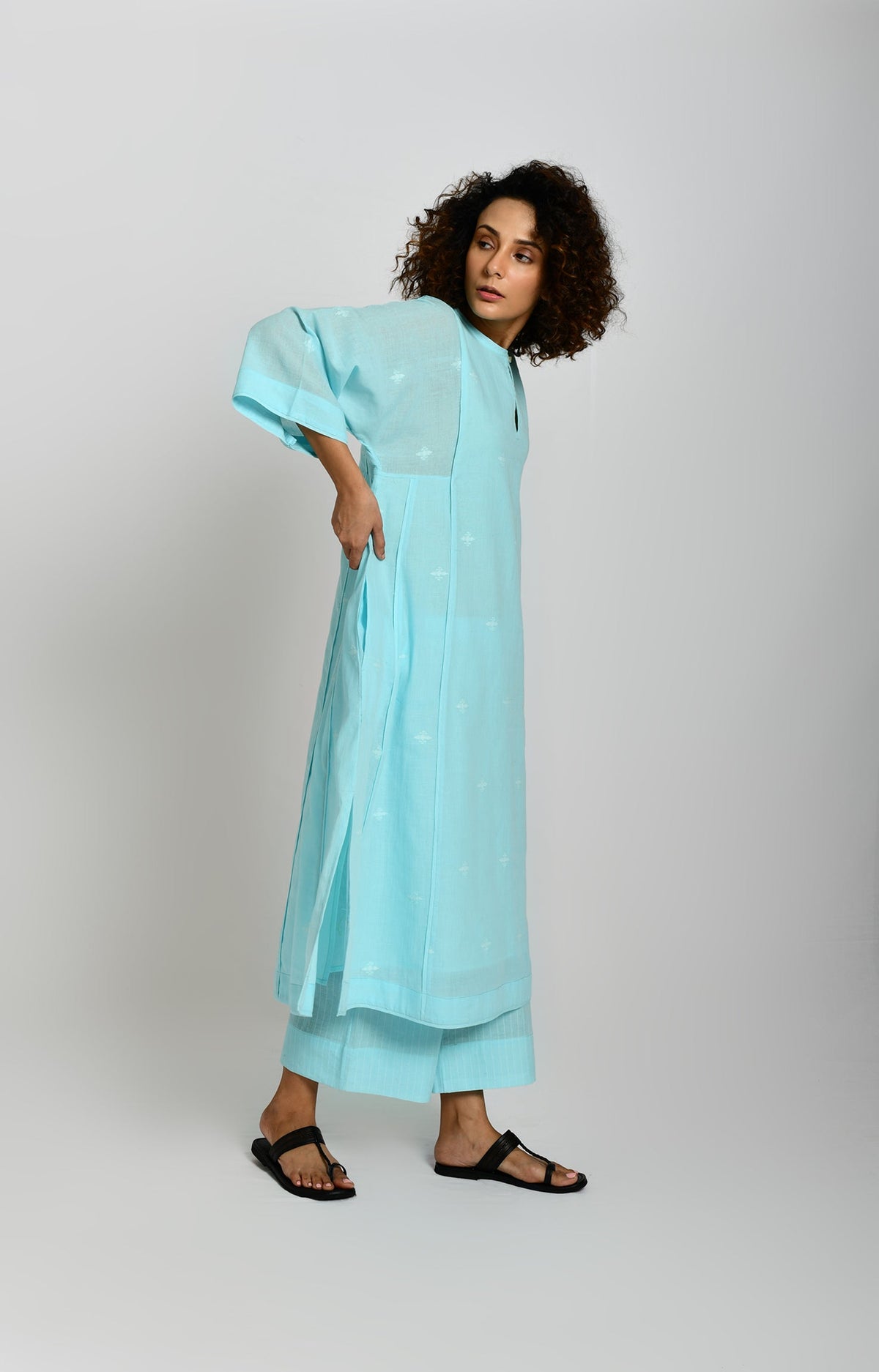 Jamdani Phiran- Light Blue