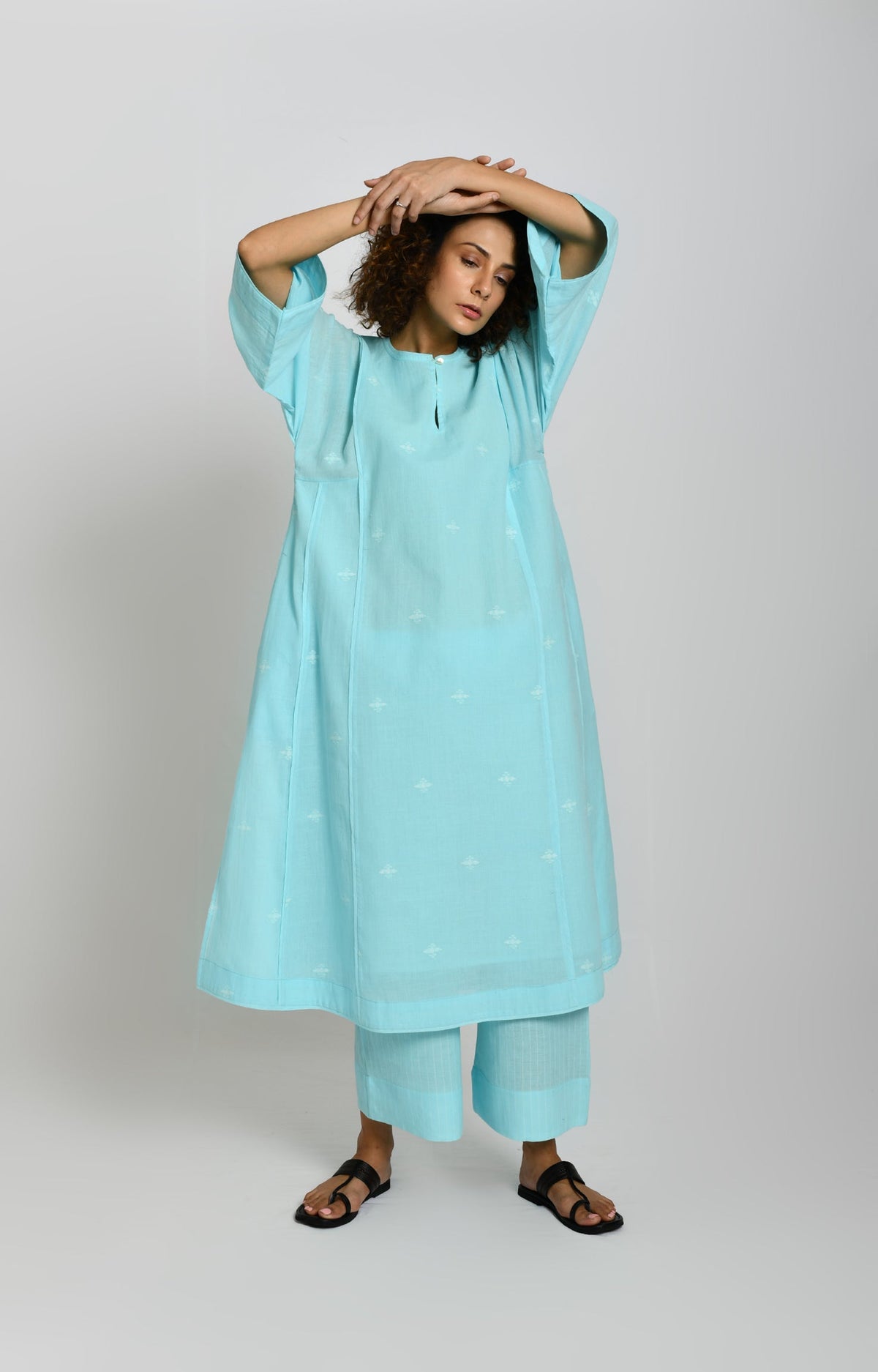 Jamdani Phiran- Light Blue