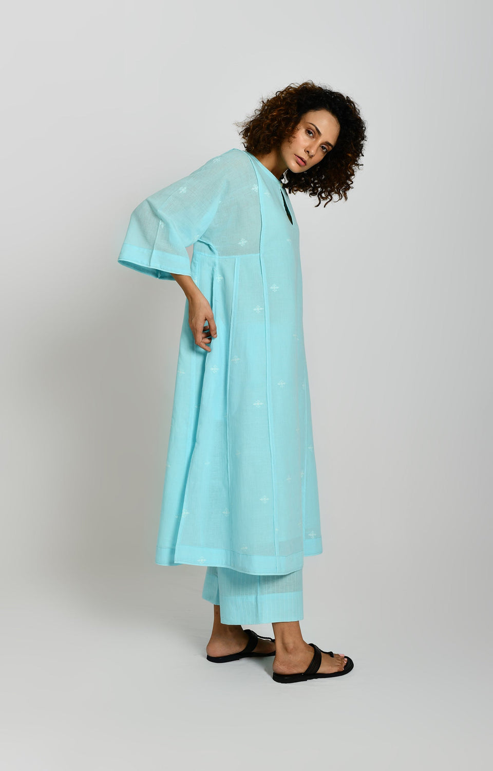 Jamdani Phiran- Light Blue