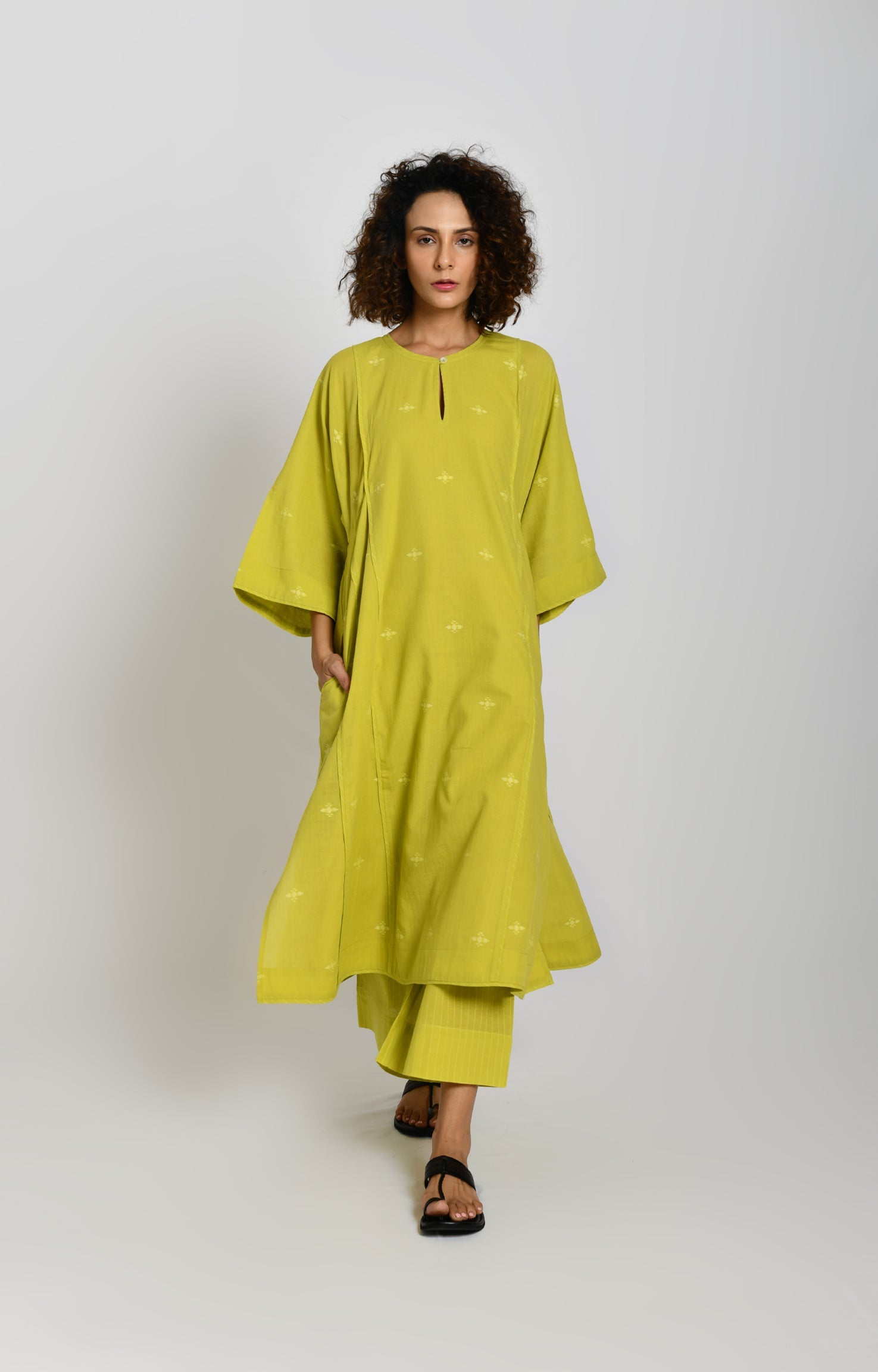 Jamdani Phiran- Olive