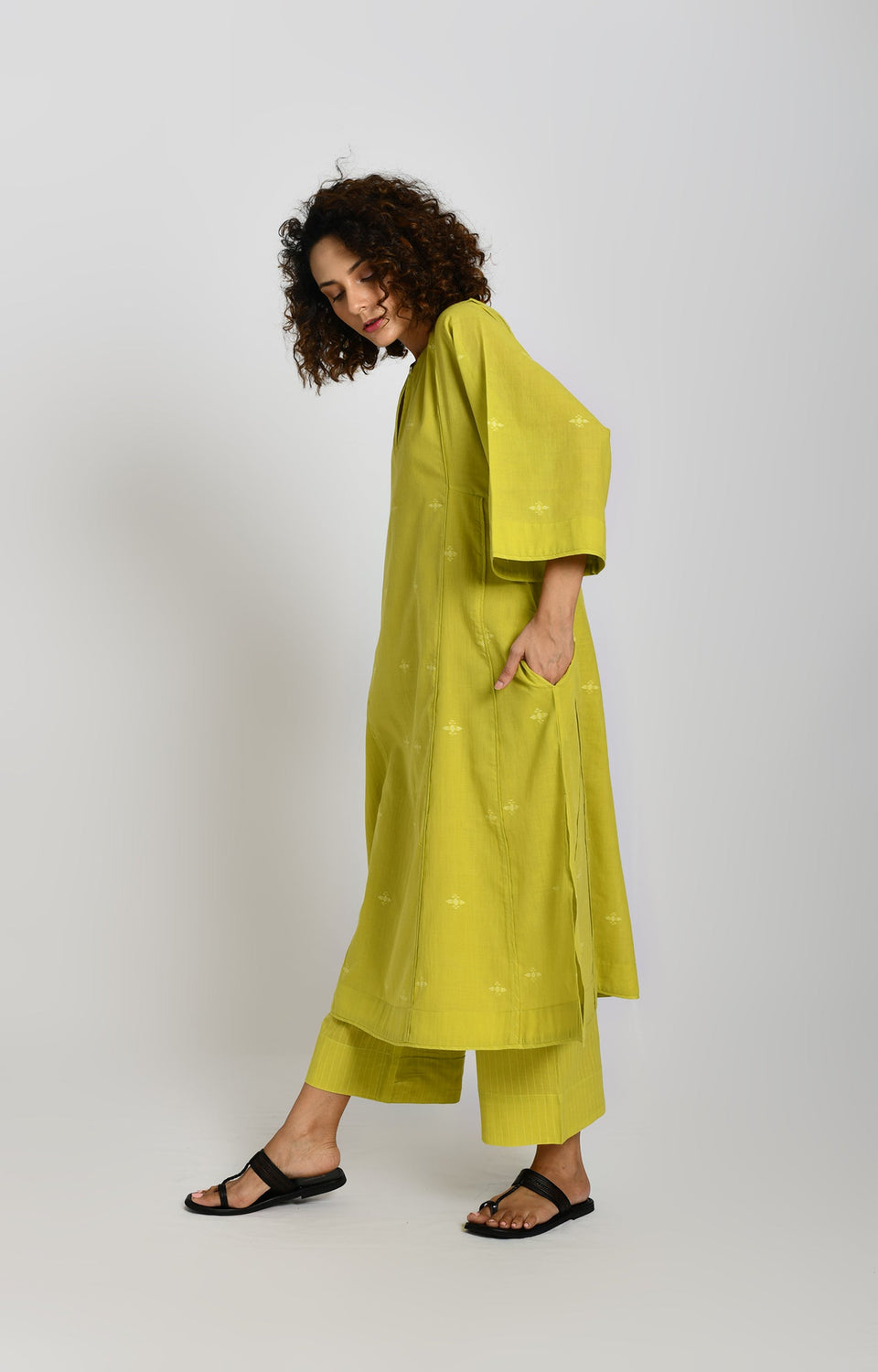 Jamdani Phiran- Olive
