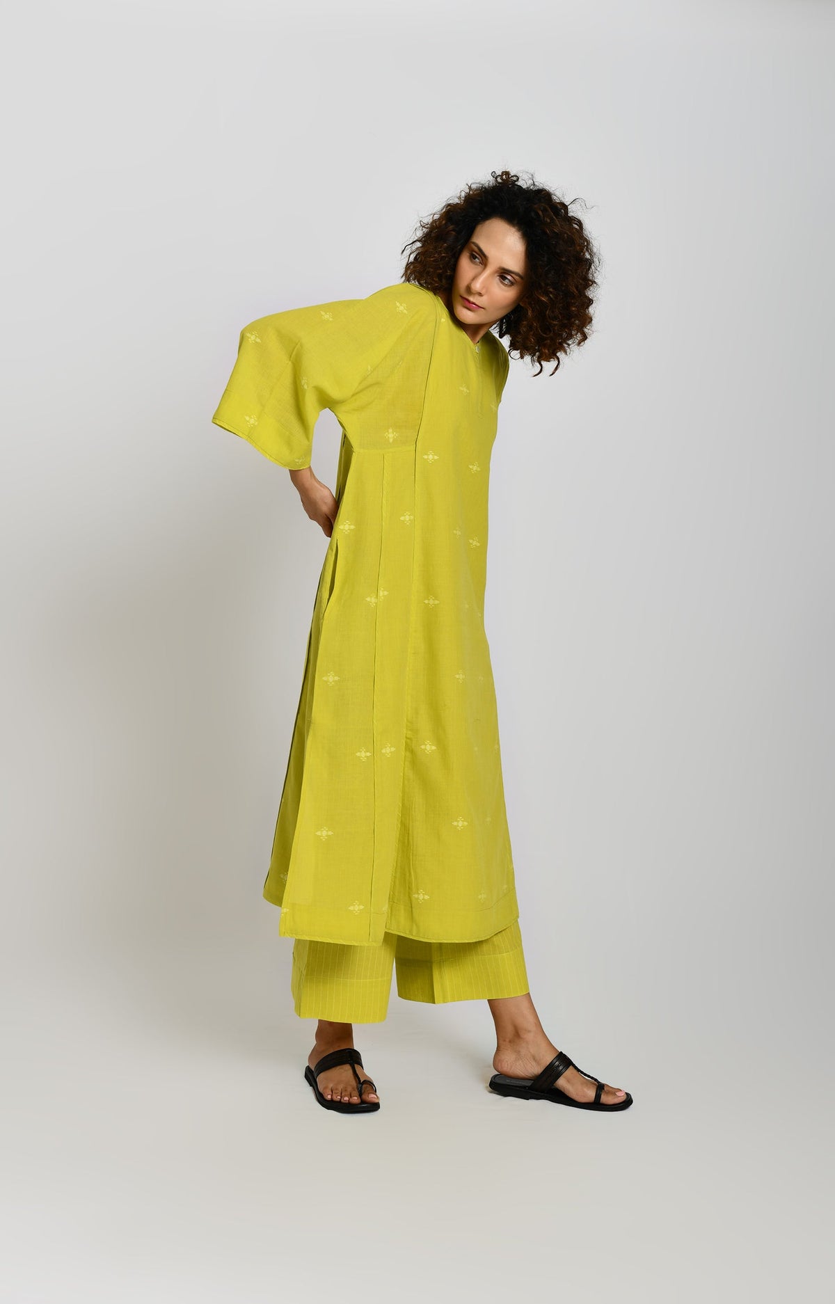 Jamdani Phiran- Olive