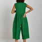 Linen Long Jumpsuit- Bottle Green