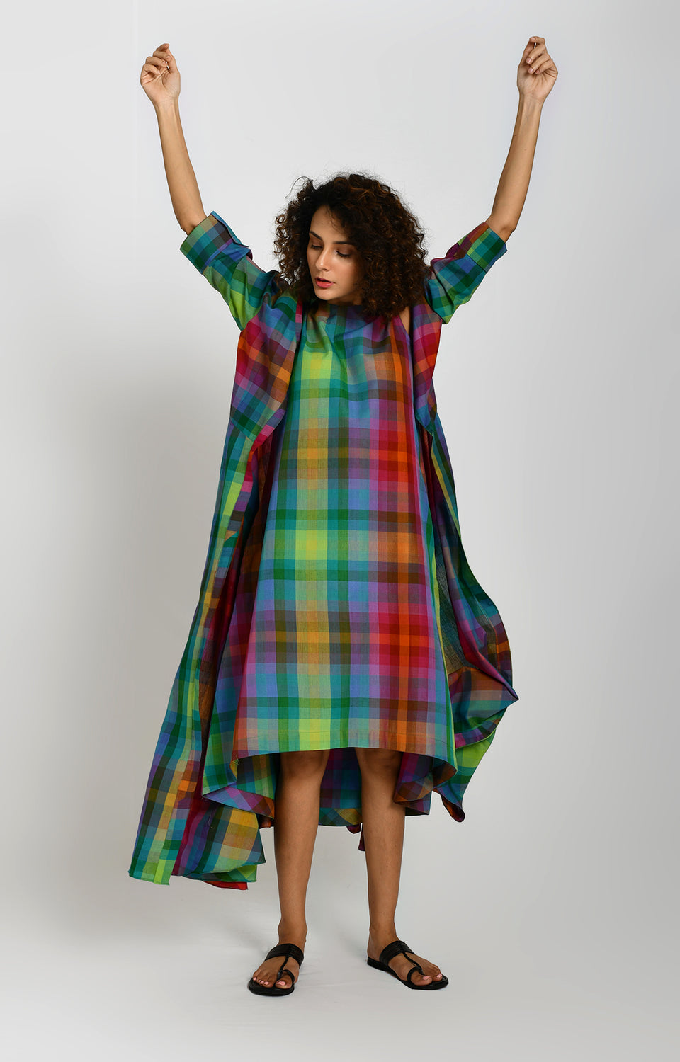 Madras checks Queens jacket with structured design
