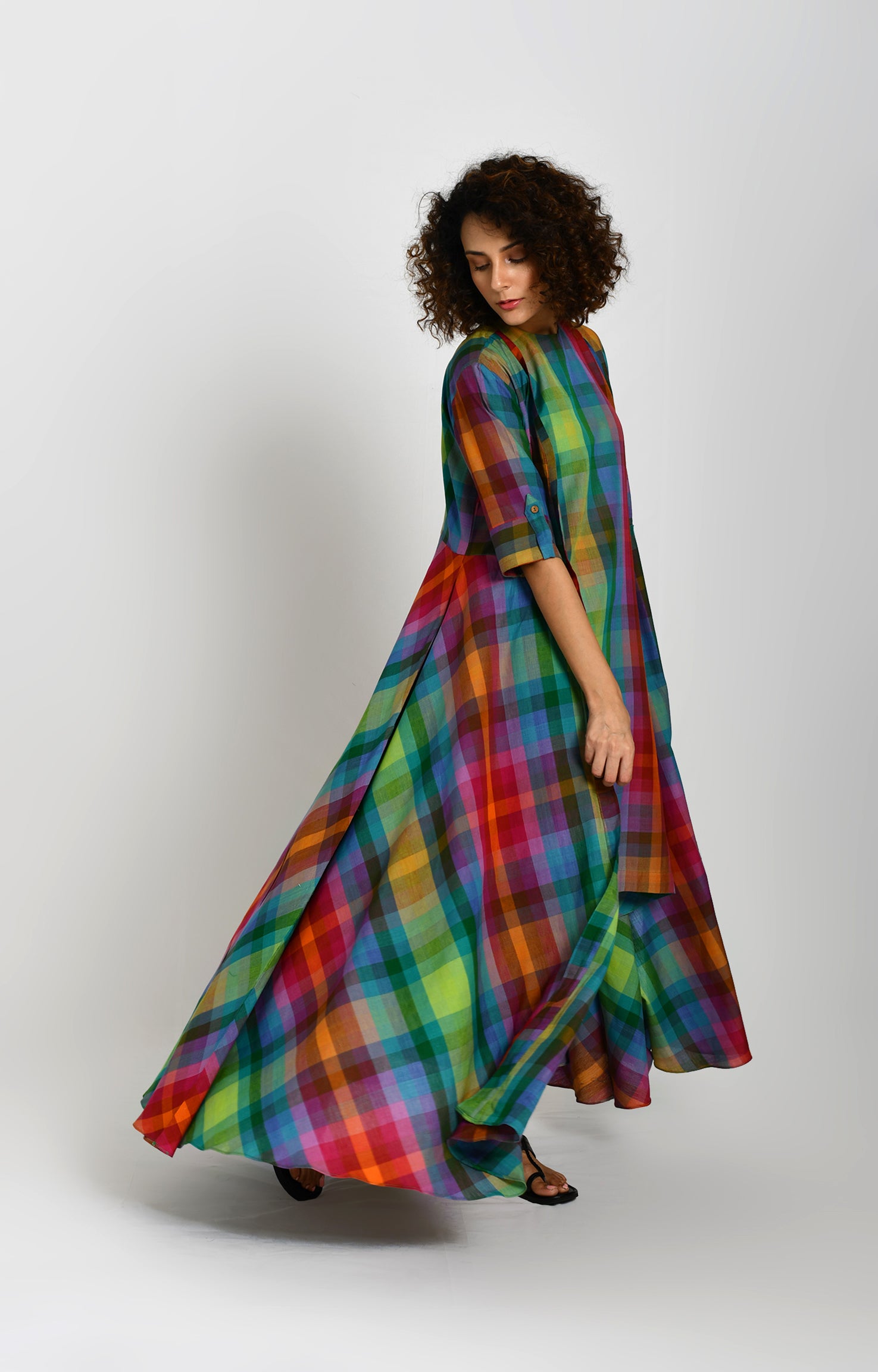 Madras checks Queens jacket with structured design