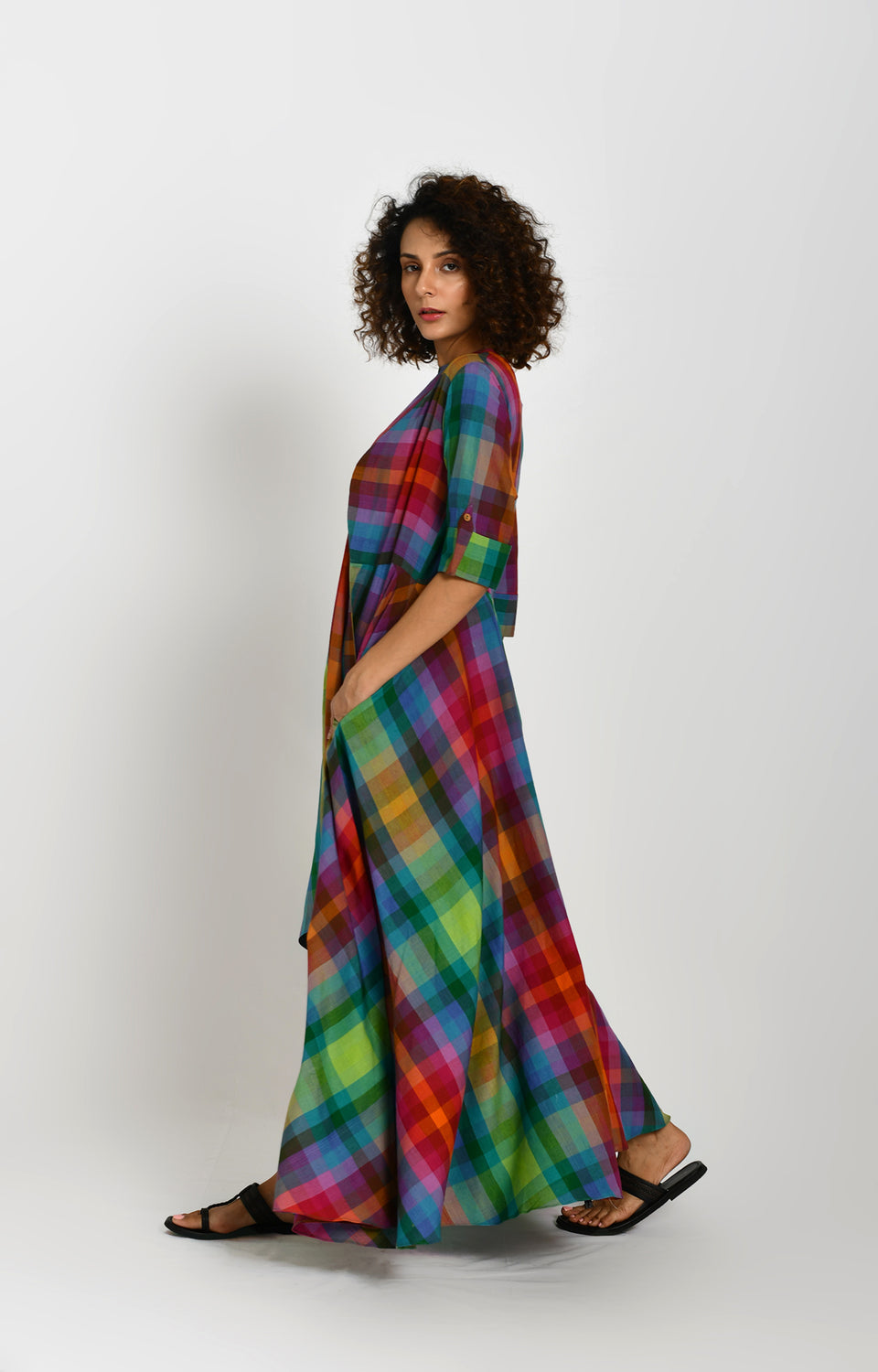 Madras checks Queens jacket with structured design