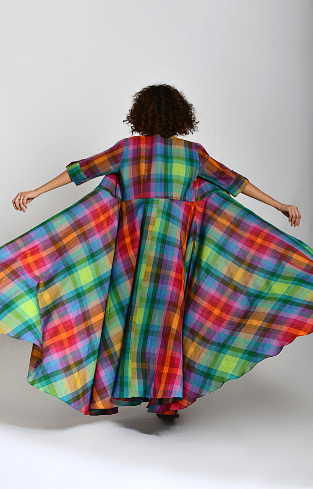 Madras checks Queens jacket with structured design
