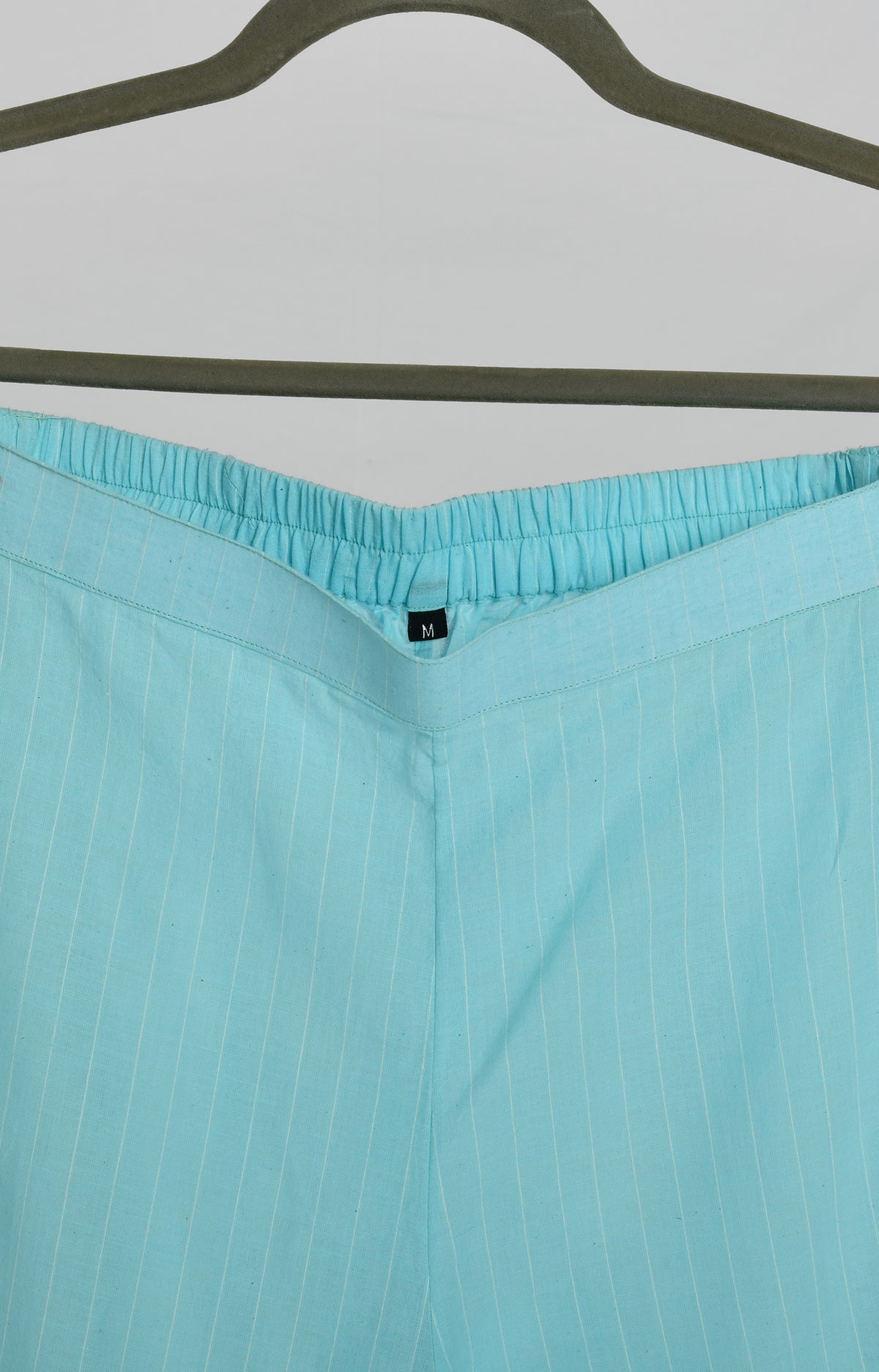 Jamdani Side-gather Co-ord Set- Light Blue