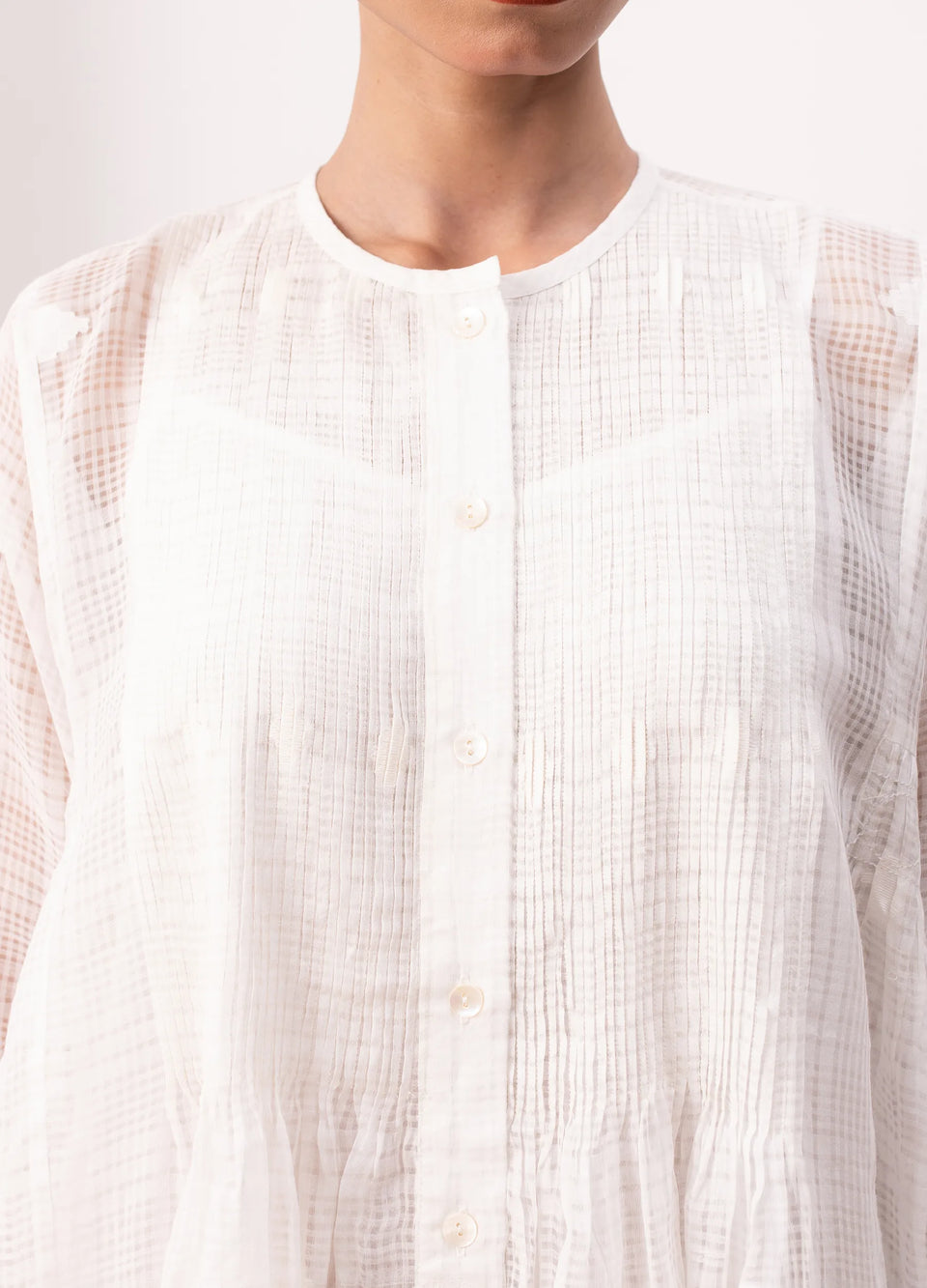 White midi dress with minimal clean silhouette - Hiranya
