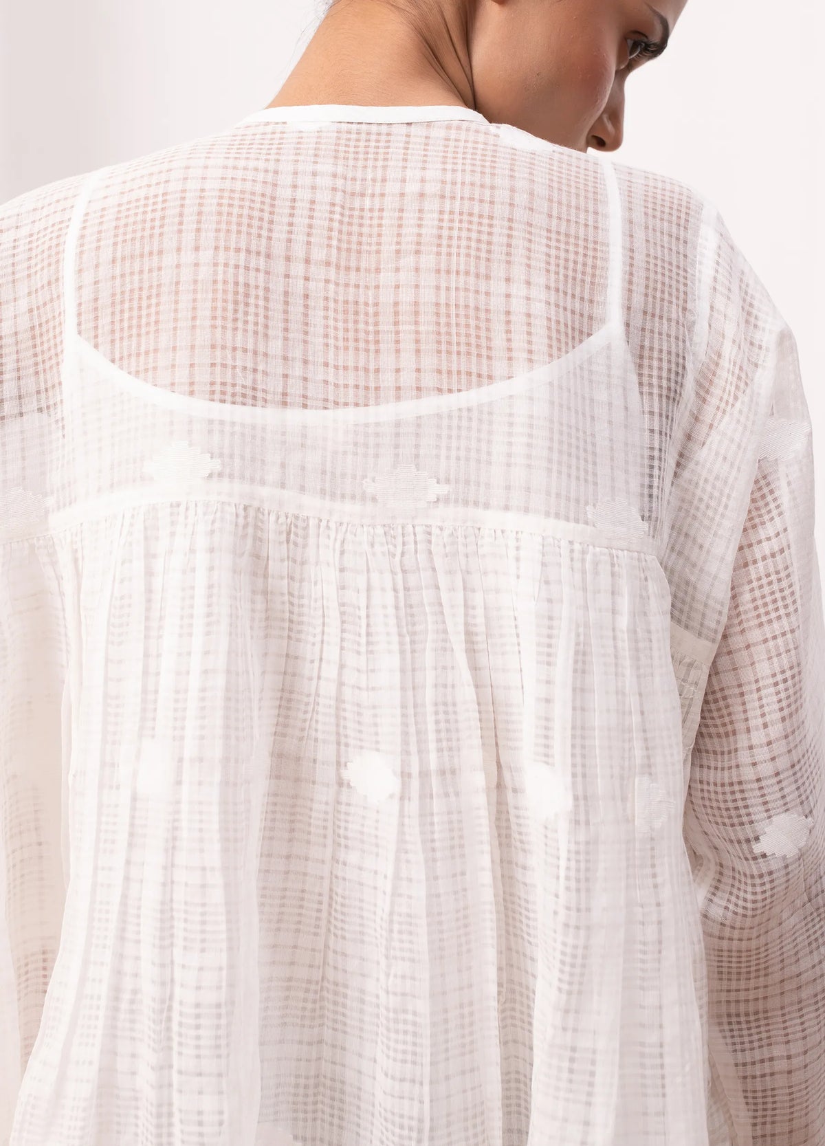 White midi dress with minimal clean silhouette - Hiranya