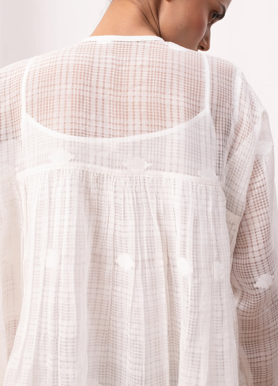 White midi dress with minimal clean silhouette - Hiranya