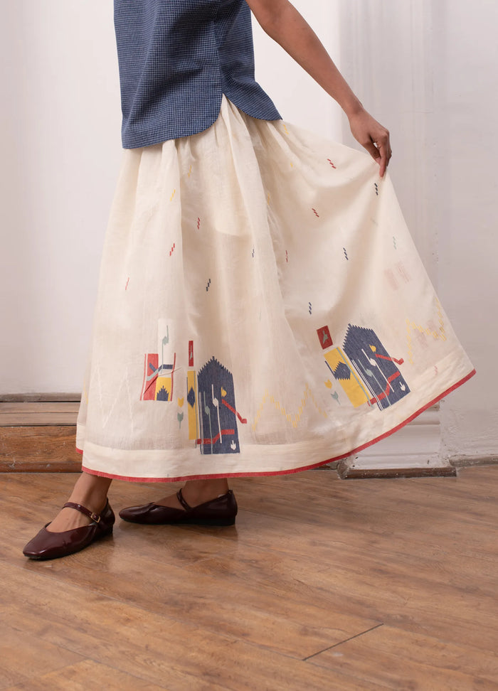 Sophie Jamdani Skirt (Ivory) 4