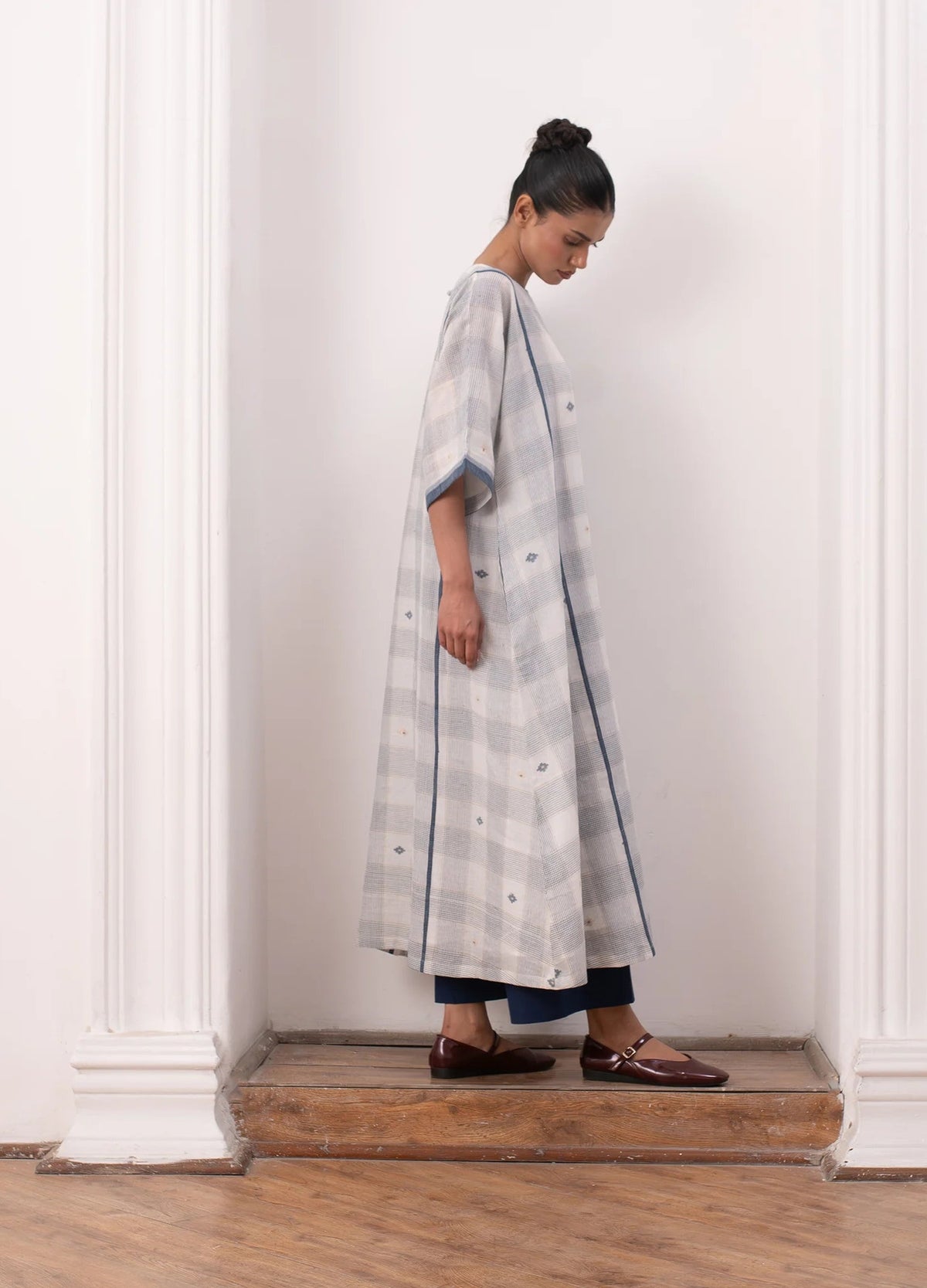 Soft white co-ord set with relaxed kurta top and straight trousers -Hiranya
