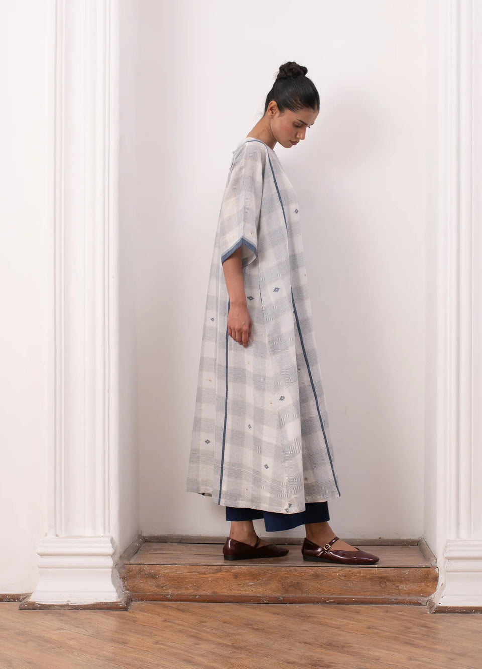 Soft white co-ord set with relaxed kurta top and straight trousers -Hiranya