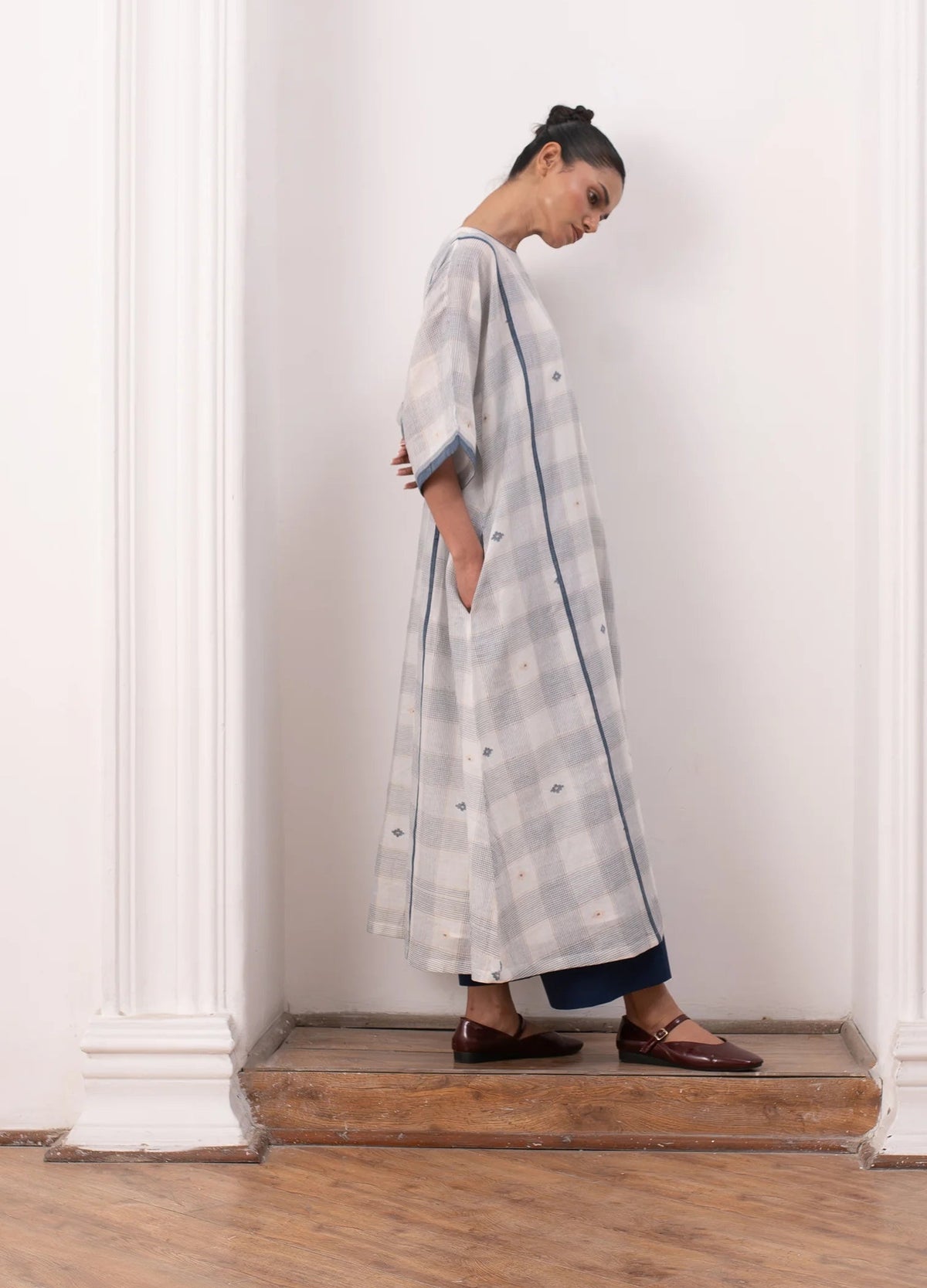 Soft white co-ord set with relaxed kurta top and straight trousers -Hiranya