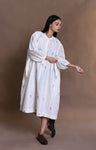 Simone Jamdani Gather Shirt- Cream