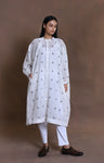 Simone Jamdani Gather Shirt- White